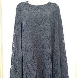 New DKNY Donna Karan Black Lace 2 PC Mini & Cape, Size M (NWOT)